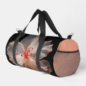 黒エレガント色の半透明の花 ダッフルバッグ (右コーナー)