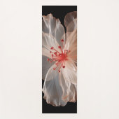 黒エレガント色の半透明の花 ヨガマット (正面)