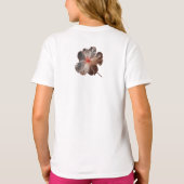 黒エレガント色の半透明の花 Tシャツ (裏面)