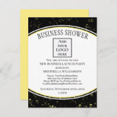 黒エレガント色の新しいビジネスシャワーロゴ インビテーションポストカード (正面/裏面)