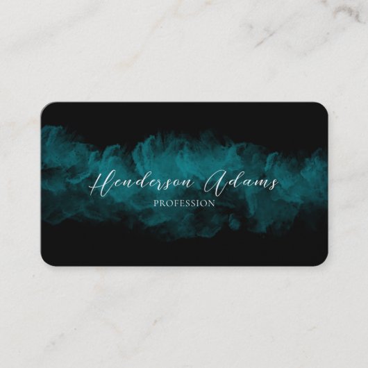 黒エレガント色の曇り抽象芸術署名 名刺 (正面)