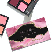 黒エレガント色の水色ピンクの瑪瑙 名刺