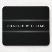 黒エレガント色の灰色の家名またはビジネス マウスパッド (正面)