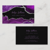 黒エレガント色の紫色の瑪瑙 名刺 (正面/裏面)