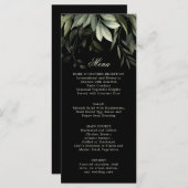 黒エレガント色の緑のメニュー メニュー (正面/裏面)