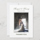 黒エレガント色の美モダン結婚の写真 サンキューカード (裏面)
