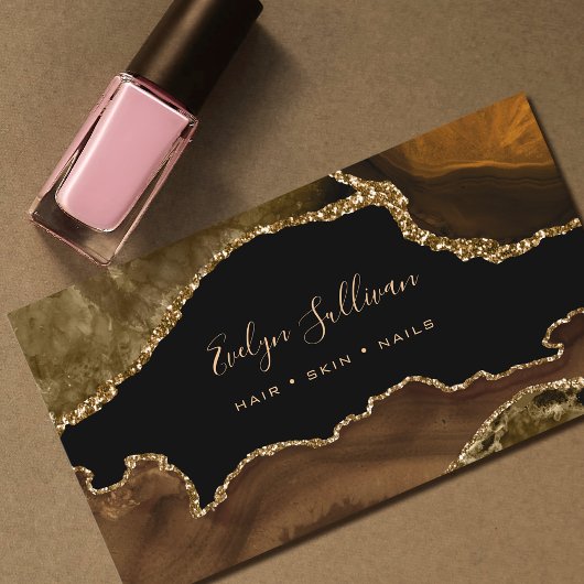 黒エレガント色の茶色の瑪瑙 名刺