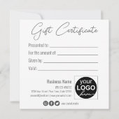 黒エレガント色の輝く銀の弓ギフトカード (裏面)