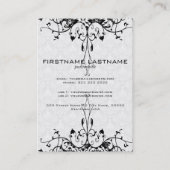 黒エレガント色オンホワイトルックヴィンテージフローラマスク 名刺 (裏面)