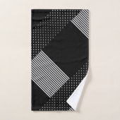 黒エレガント色ストライプ水玉模様幾何学 バスタオルセット (ハンドタオル)