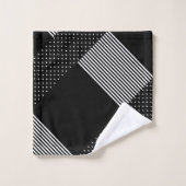 黒エレガント色ストライプ水玉模様幾何学 バスタオルセット (ウォッシュタオル)