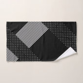 黒エレガント色ストライプ水玉模様幾何学 バスタオルセット (ハンドタオル)