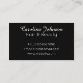 黒エレガント色ゼブラヘア&美しい 名刺 (裏面)