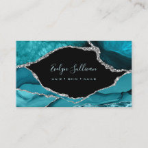 黒エレガント色ティール（緑がかった色）アガート