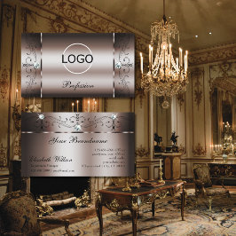 黒エレガント色バラ金ゴールドのロゴ付き宝石 名刺