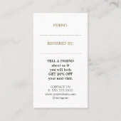 黒エレガント色フェイク金ゴールド美しいサロン紹介カード 紹介カード (裏面)