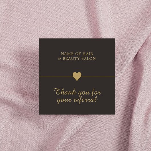 黒エレガント色フェイク金ゴールド美しいサロン紹介カード 紹介カード