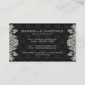 黒エレガント色ヴィンテージフローラマスク2 名刺 (裏面)