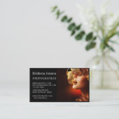 黒エレガント色写真のコラージュモダン写真 名刺 (スタンド正面)