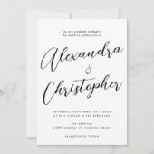 黒エレガント色書結婚道 招待状 (正面)