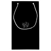 黒エレガント色消し結婚式の引き出物ありがとう スモールペーパーバッグ (裏面)