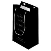 黒エレガント色消し結婚式の引き出物ありがとう スモールペーパーバッグ (正面アングル)