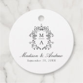 黒エレガント色珍重クレストモノグラム結婚ズ フェイバータグ (正面)