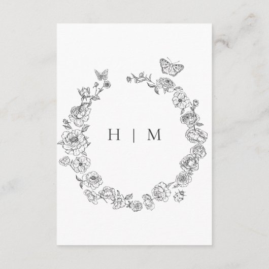 黒エレガント色珍重結婚鳥 エンクロージャーカード (裏面)