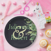 黒エレガント色紙プレート ペーパープレート (パーティー)