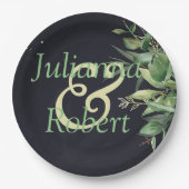 黒エレガント色紙プレート ペーパープレート (正面)