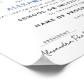 黒エレガント色証明書デジタル卒業証書 ポスター (角)