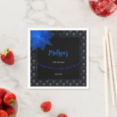 黒エレガント色誕生日 スタンダードカクテルナプキン (インサイチュ)