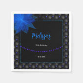 黒エレガント色誕生日 スタンダードカクテルナプキン (正面)