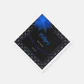 黒エレガント色誕生日 スタンダードカクテルナプキン (角)