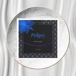 黒エレガント色誕生日 スタンダードカクテルナプキン