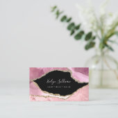 黒エレガント色赤面アガート 名刺 (スタンド正面)