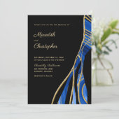 黒エレガント色金ゴールドアゲイト結婚ズ 招待状 (スタンド正面)