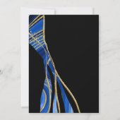 黒エレガント色金ゴールドアゲイト結婚ズ 招待状 (裏面)