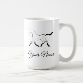 黒エレガント色馬 コーヒーマグカップ