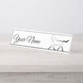 黒エレガント色馬 デスクネームプレート (正面)