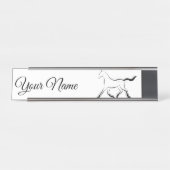 黒エレガント色馬 デスクネームプレート (正面)