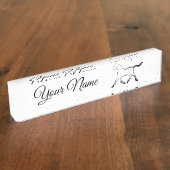 黒エレガント色馬 デスクネームプレート (側面)