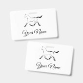 黒エレガント色馬 バッジ (Front & Back)