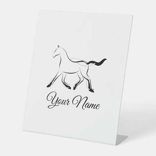 黒エレガント色馬 台座サイン (正面)