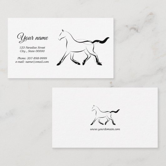 黒エレガント色馬 名刺 (正面/裏面)