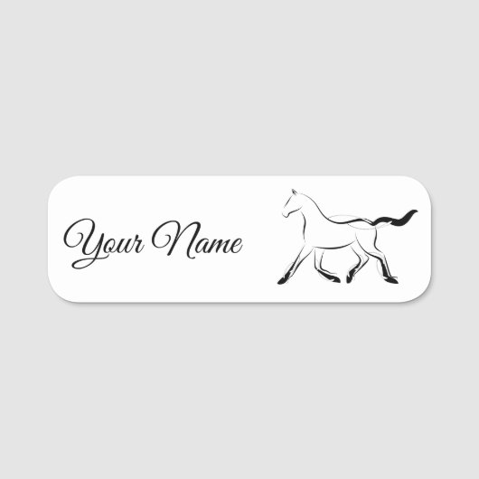 黒エレガント色馬 名札 (正面)