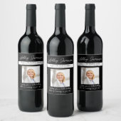 黒エレガント色40誕生日熟成から完成写真 ワインラベル (ボトル)