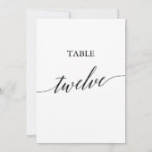 黒エレガント色5x7印刷可能テーブル番号12 招待状 (裏面)