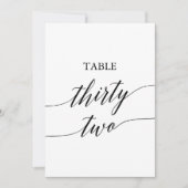 黒エレガント色5x7印刷可能テーブル番号32 招待状 (正面)