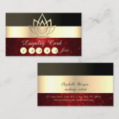 黒エレガント色、きらびやかな金ゴールドロータスロイヤリティカード ロイヤリティカード (正面/裏面)